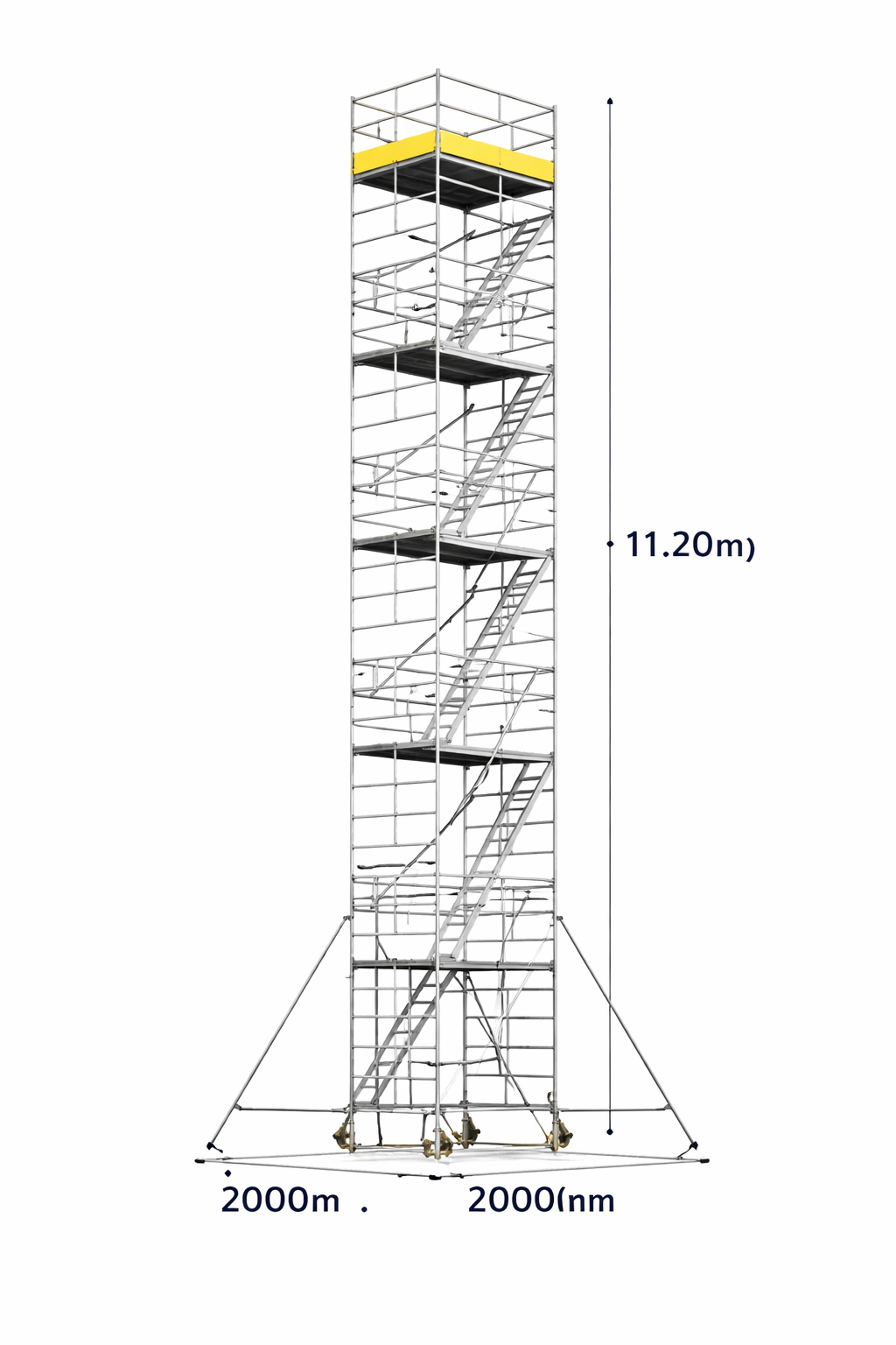 Stairway Scaffold – 1400(w) × 2000(l) × 11.20(h) - Platform Height - , Over All Height , Reaching Height