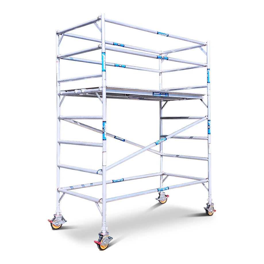 Diy Aluminium Mobile Stairway Scaffold Tower – Size: 1400(w) X 2.0(l) X 3.20 (h) - Platform Height - , Over All Height , Reaching Height