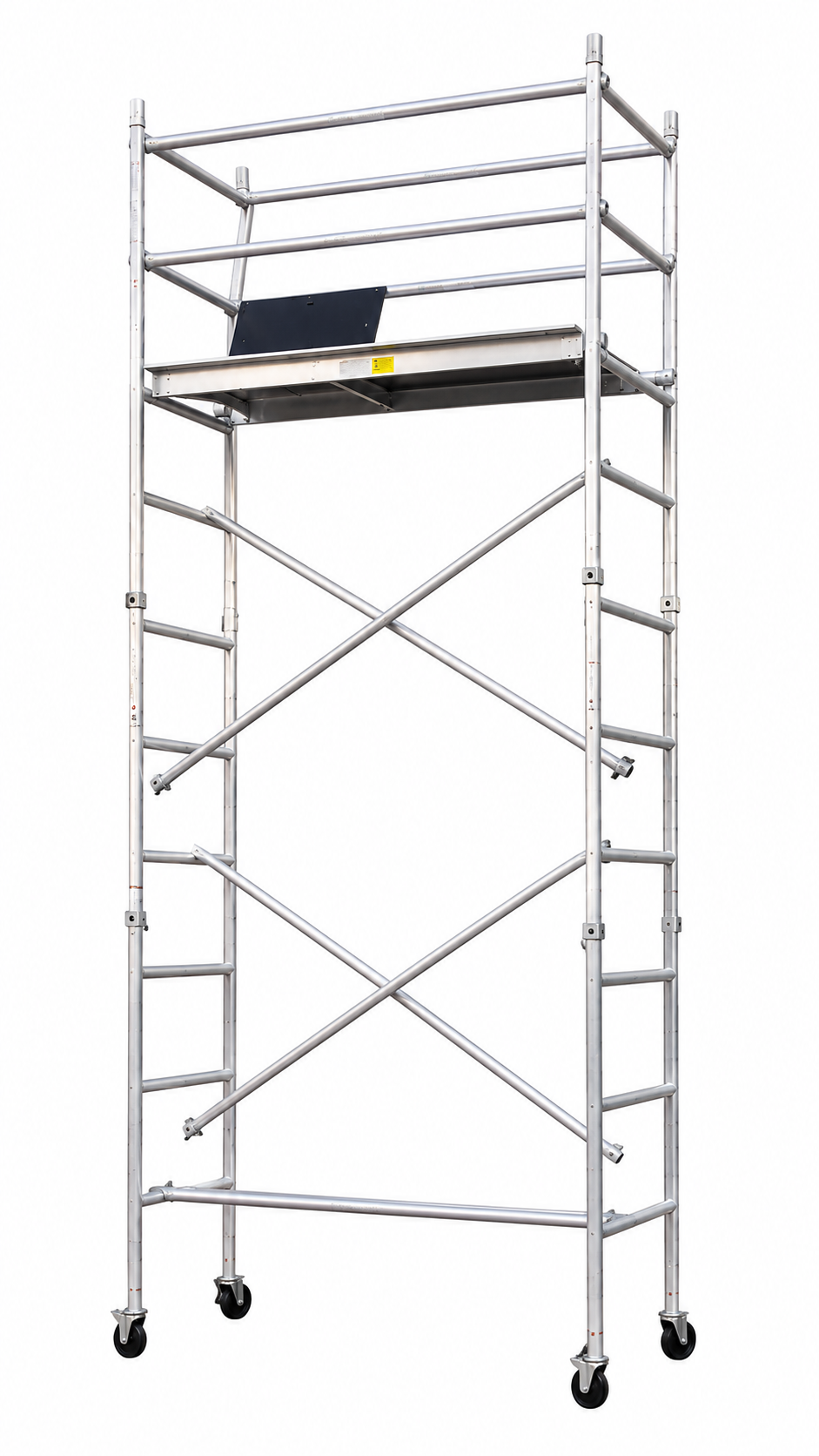 Single Width Scaffold Size: 0.750(w) X 2.0(l) X 4.20 (h), Platform Height - 3.20, Over All Height 4.20, Reaching Height 5.20 Metres